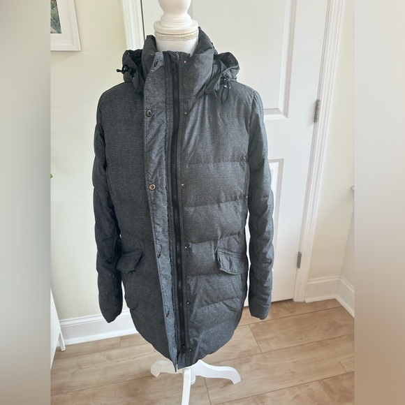 Lands’ End dark Charcoal Gray women’s puffer winter coat down jacket size Small - Picture 6 of 16